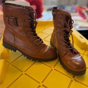 Brown Lace-Up Ankle Boots